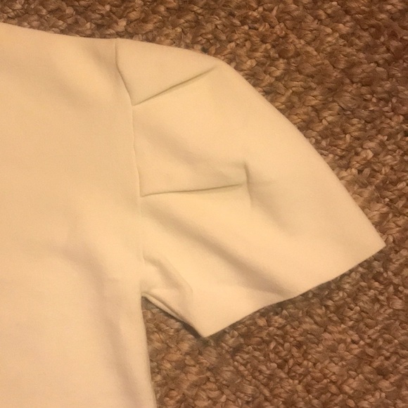 Structured Sleeve Cream Knit Dress - Picture 6 of 7